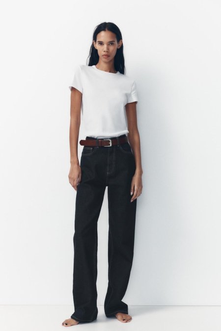 WIDE LEG HIGH WAIST FULL LENGTH JEANS